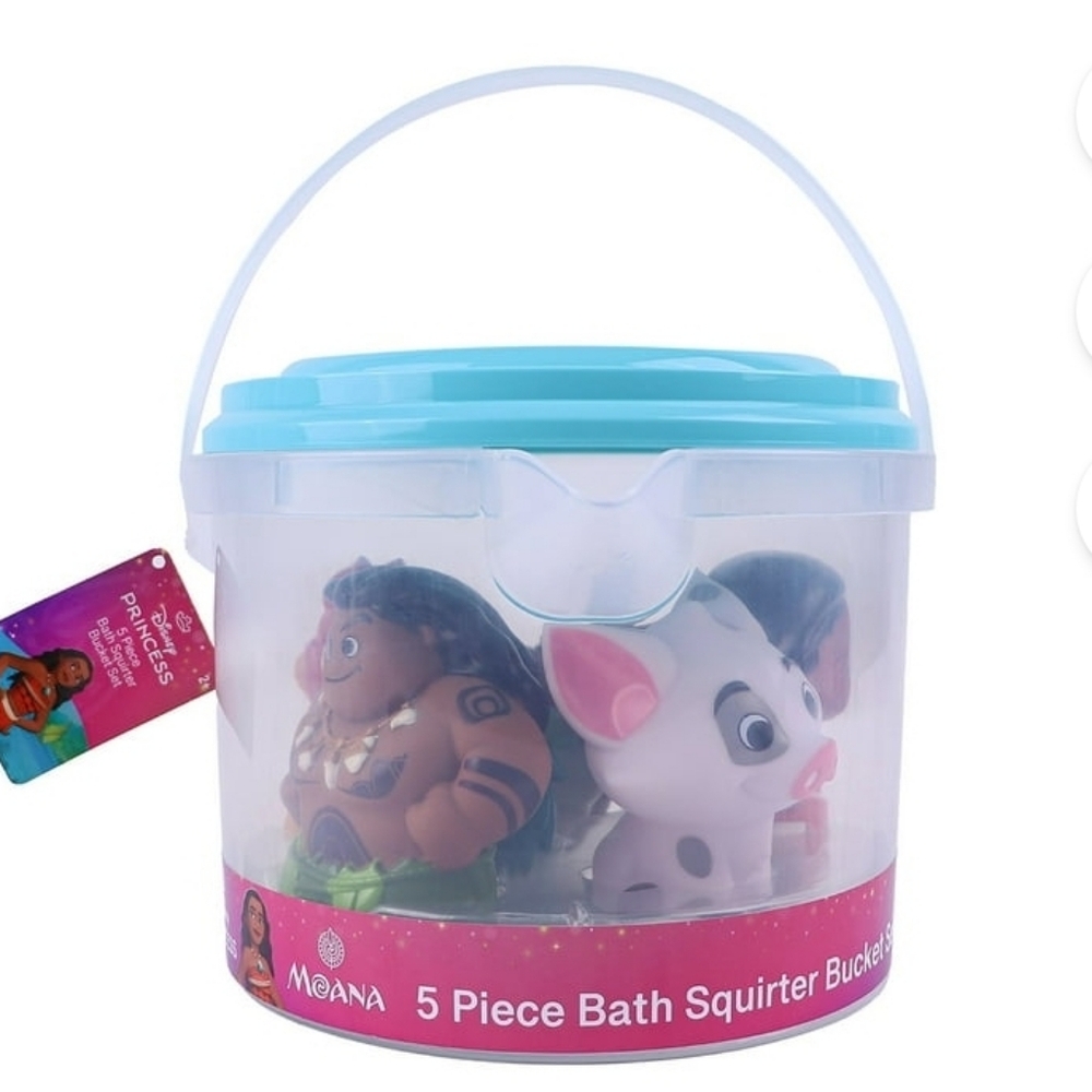 Disney Moana Bath Toy Set with Blue Bucket - Picture 4 of 4